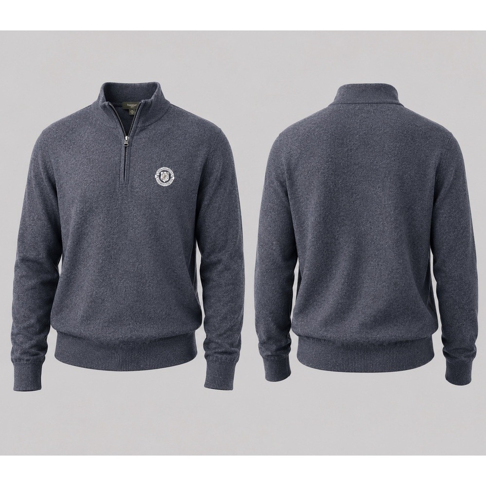 Fairway & Greene Men LARGE  Italian Merino Wool GOLF  Lined 1/4 Zip Sweater